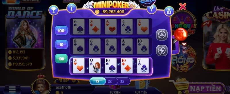 Game nhanh Mini Poker GamVip: Kết quả nhanh, thưởng khủng 2 Game nhanh Mini Poker